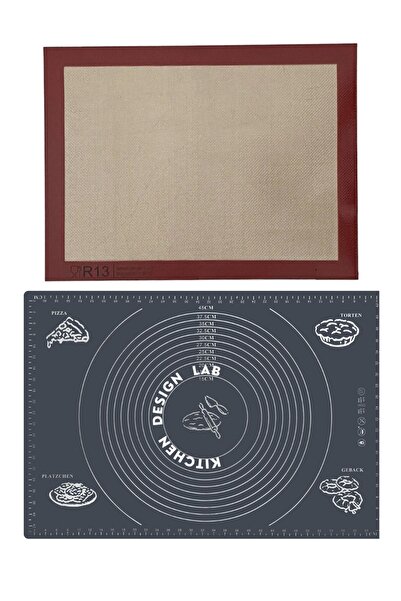 Kitchen Design Lab Isıya Dayanıklı Hamur Pişirme Altlığı Ve Ölçülü Gri Hamur ...