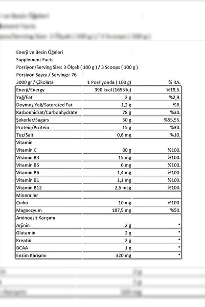 Conlast Xxl-mass Gainer 2000gr (ÇİKOLATALI ZENGİN IÇERİKLİ KARBONHİDRAT) Weight Gainer