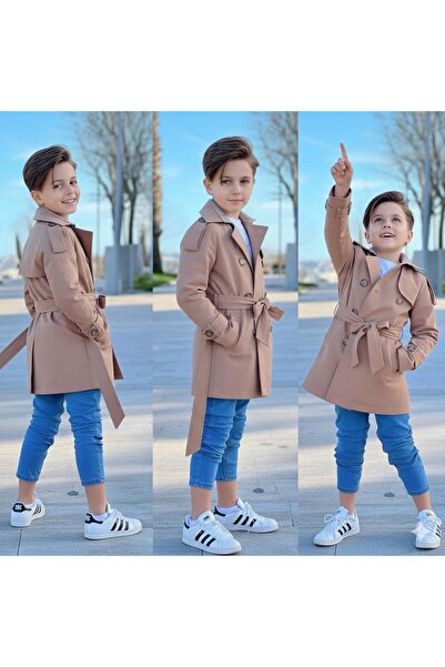 N.S.K NEWSTAR KİDS Çocuk Giyim Bebek Giyim Erkek Çoçuk Gabardin Kumas Tarz Model Trençkot
