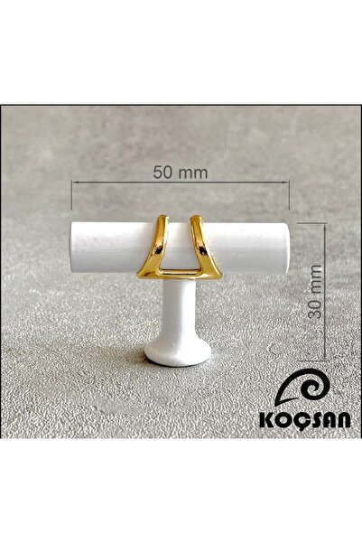 KOÇSAN Esin White Button Handle Luxury Country Kitchen Furniture Cabinet Drawer Handle