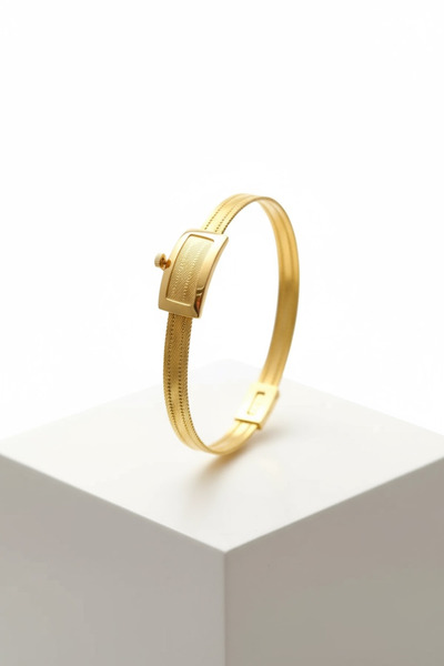 Çgk Çiğdem Gürel Kuyumculuk 3 Sıralı Taşsız Altın Trabzon Hasır Bileklik