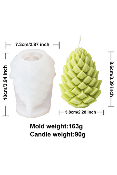 Choice قالب مخروط الصنوبر 1 شمعة مخروط الصنوبر DIY قالب البندق السيليكوني الم...