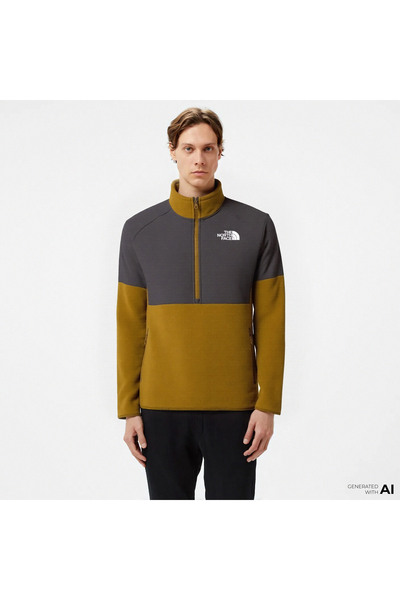 THE NORTH FACE Glacier Heavyweight 1/2 Zip Erkek Sarı Outdoor Polar