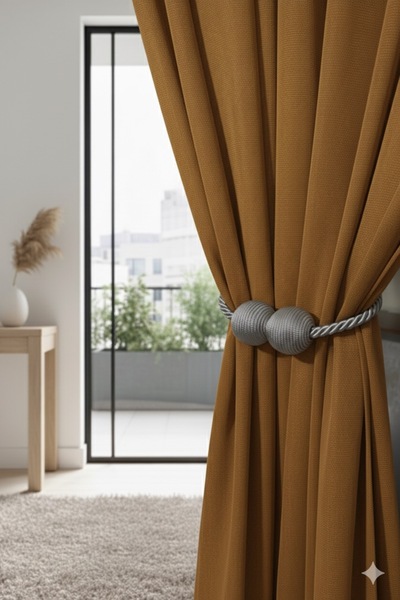 MMTHOME Mıknatıslı Perde Bağlama Aparat Aksesuarı Braçol Gri (1 Adet)