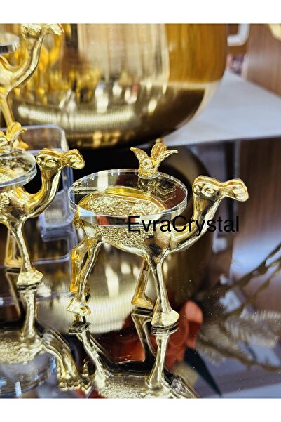 EVRA 6 Adet Gold Develi Kuş Motifli Fenomen Sunumluk Lokumluk Şekerlik