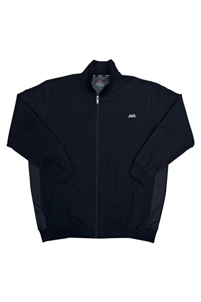ANNEX Plus Size Men's Zippered Sweat Battal Sweatshirt