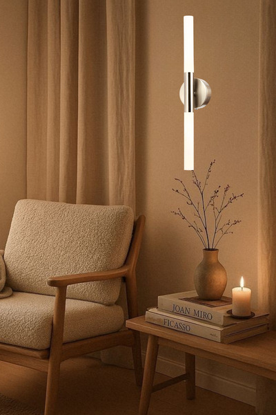 lüx aydınlatma Umut Ledli Modern Krom Kablolu Aplik