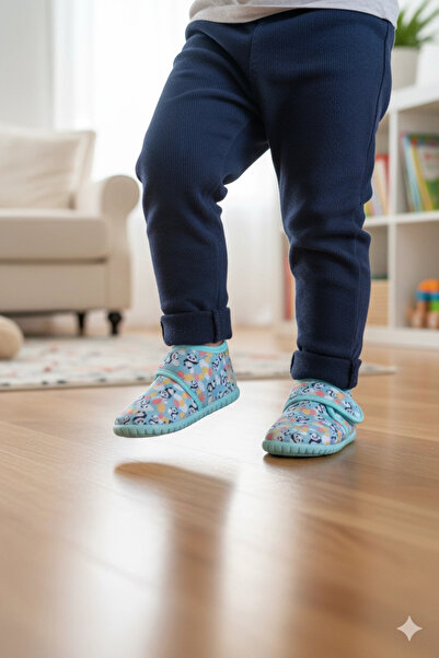 SOYLU Παιδικές παντόφλες από μαλακό βαμβάκι Unisex Πράσινο/Πάντα