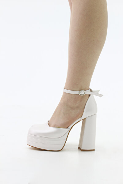 Genel Markalar SEDEF CİLT ARKASI-YÜZÜ KAPALI ÇİFT PLATFORM ABİYE AYAKKABI 12CM