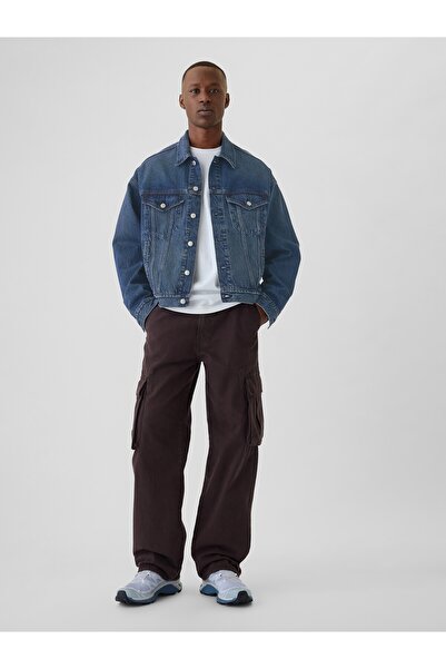GAP Erkek Mavi Relaxed İkon Denim Ceket