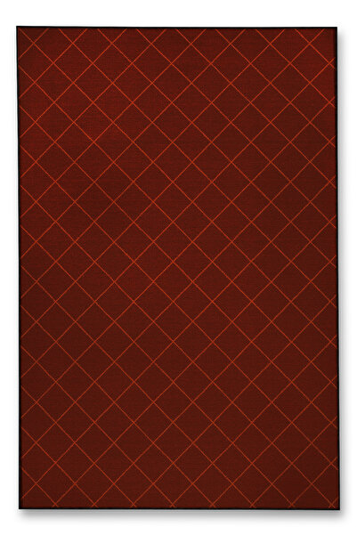 Rugs Modern Halı MOSSO Βουργουνδί Καρό Μοτίβα με Σχέδια Υφαντή Βάση με Μοτίβα...