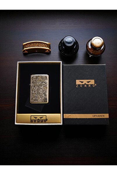 HK GİFT SHOP Metal Üç Boyutlu Kabartma Ejderha Çift Yangın Dönüşüm Çakmak Rüzgar Geçirmez Doğrudan Sprey Şişme