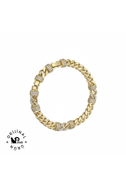 XUPING JEWELRY 14K Altın Rengi Zirkon Taşlı Gurmet Vip Lux Bileklik