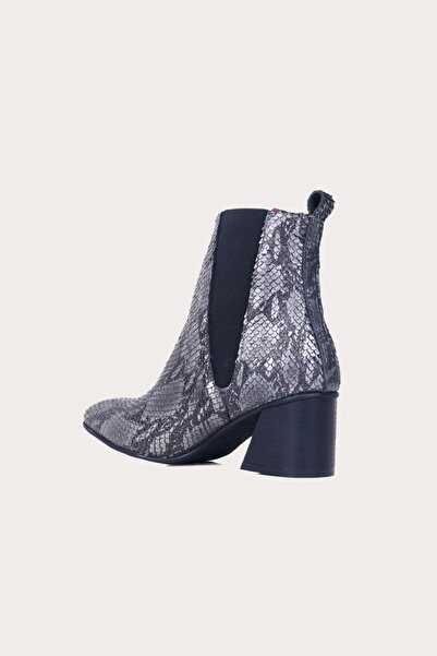 BUENO Shoes Gri Deri Kadın Topuklu Bot 01wp3004