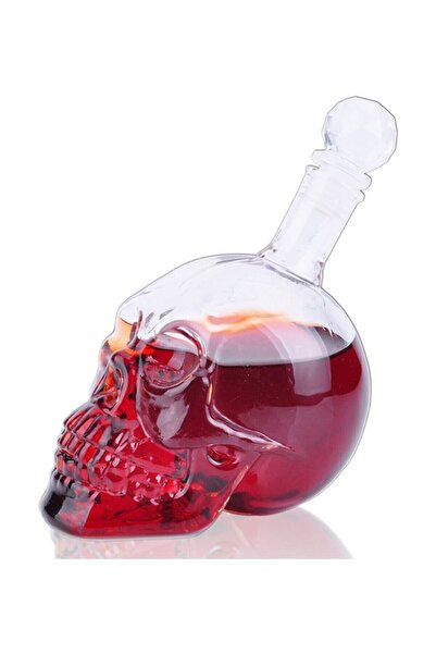 MOBGİFT Mobgift Kuru Kafa Tasarım Cam Şişe Sürahi 350 ml