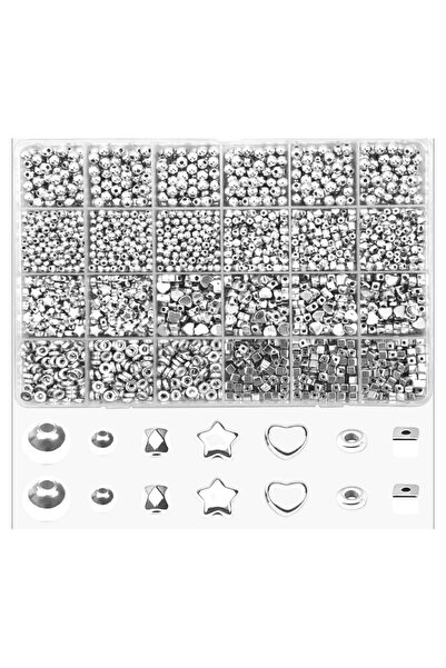 yiğit aksesuar Γιγαντιαία ασημένια πλαστικά στρογγυλά και σχηματισμένα ενδιάμεσα στοιχεία για την κατασκευή κοσμημάτων με χάντρες και κολιέ