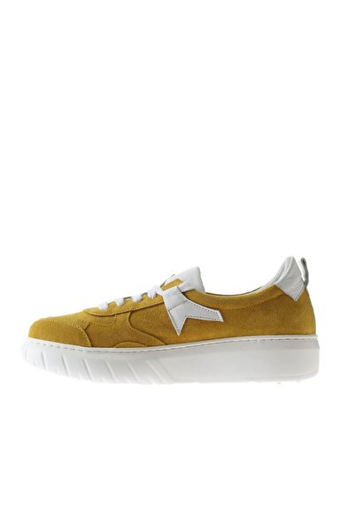 Bueno Shoes Sarı Beyaz Deri Kadın Dolgu Topuklu Ayakkabı 01wq4906