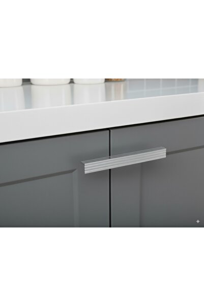 Online Home Market Mâner pentru capacul sertarului de mobilier, de lux, în formă de L, cu dungi, 100% aluminiu, metal, 4 culori