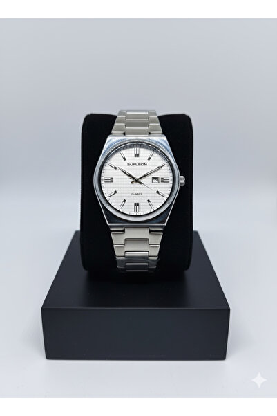 Store Tissot Powermatic Silver Inside White Model Steel Calendar Phosphorescent Hidden Clip Men's Watch