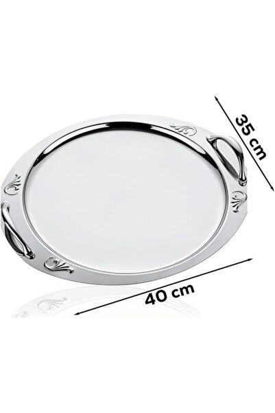 Özkent Large Size Snowdrop Tea Tray - Steel