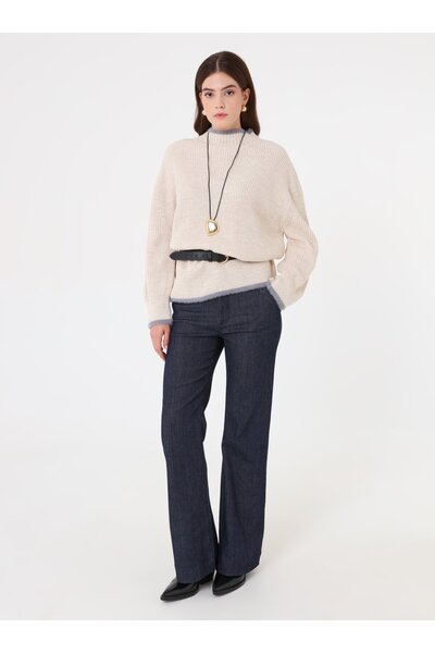 Refka Πλεκτό πουλόβερ με λεπτομέρεια αντίθεσης - χρώμα τασ -