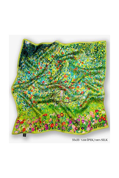 Galiga Klımt-apple Tree %100 Ipek Fular 55x55cm 'art On Silk'