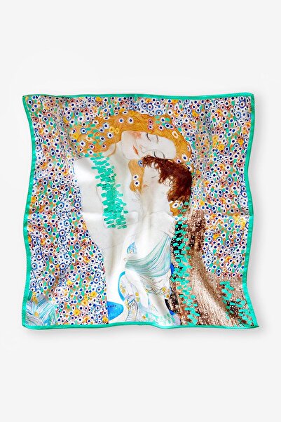 Galiga Klimt-mother & Chıld %100 Ipek Fular 55x55cm 'art On Silk'