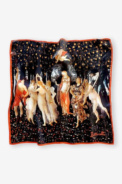 Galiga Bottıcellı-sprıng %100 Ipek Fular 55x55cm 'art On Silk'