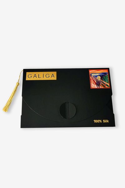 Galiga Scream "scream" 100% Silk Scarf 55x55cm