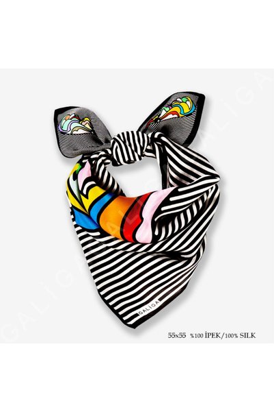 Galiga Color Face %100 Ipek Fular 55x55cm 'art On Silk'