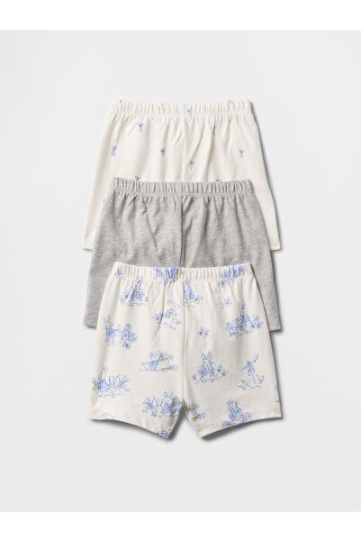 GAP Bebek Çok Renkli 3'lü Peter Rabbit™ First Favorites Organik Pamuk Pull-On Şort Seti