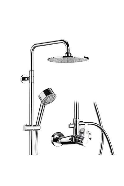 remer Set de duș W37AEC20, diametru cap de duș 20 cm, coloană de duș telescopică, robinet de mână cu 3 funcții