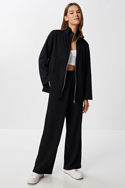 Lovelyİstanbul طقم ملابس داخلية ناعمة من المودال مع سحاب LBY0015 أسود