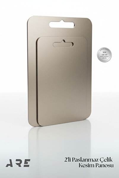 ARE 2-Piece Stainless Steel Cutting Board Set – Food Contact Safe,