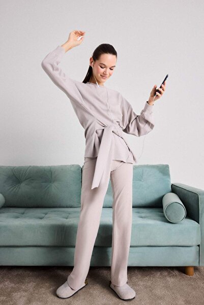DeFacto Yumuşak Dokulu İspanyol Paça Pantolon-Fall in Love Loungewear F7872AX25WN