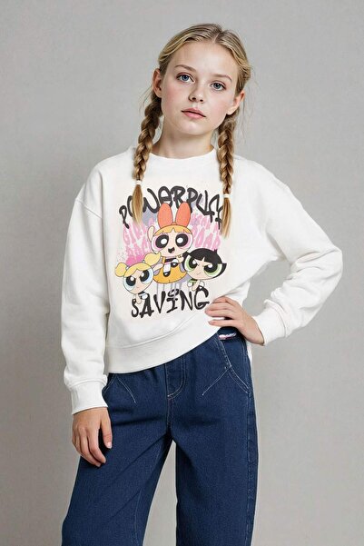 DeFacto Girl's Powerpuff Girls Oversize Wide Fit Crew Neck Sweatshirt F1096A825Au