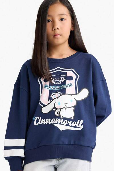 DeFacto Girl's Hello Kitty Oversize Wide Fit Crew Neck Sweatshirt F3412A825Au