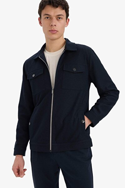 DeFacto Slim Fit Dar Kesim Astarlı Fermuarlı Cepli Mevsimlik Baharlık Mont D7533AX25SP