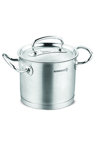 KORKMAZ Proline Stainless Steel Extra Deep Pot. Capacity 20×16.5CM / 5.0LT / A1165
