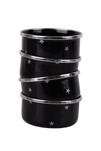 EMAYlab Star Emaye 4-Piece Bowl Set, Snack Bowl, Breakfast Bowl, Jam Bowl, Olive Bowl, Serving Bowl Set 8cm 200 ml