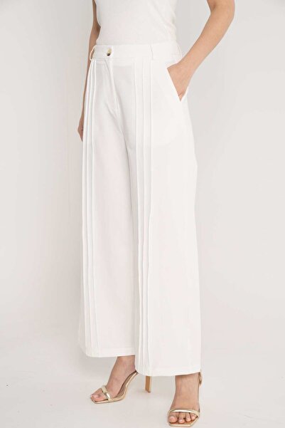 Nichii Women's Wide-Leg High-Waisted Solid Long Pants