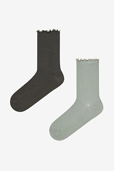 Penti Romantic Frill 2li Yeşil Çok Renkli Soket Çorap