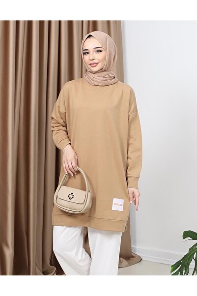 Miyalon Crew Neck Anti-Sweat Hijab Women's Tunic - Summer, Combed Cotton Fabric