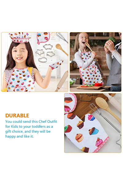 Choice 11 قطعة مريلة وردية للفتيات الصغيرات 4/11 قطعة مجموعة ألعاب المطبخ والطبخ والخبز التظاهرية للأطفال محاكاة باي