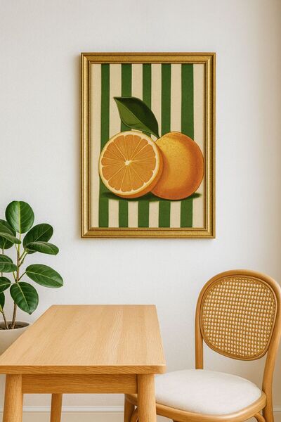 BuzzDesigns Portakal Çizimli Modern Tablo – Çerçeveli Poster