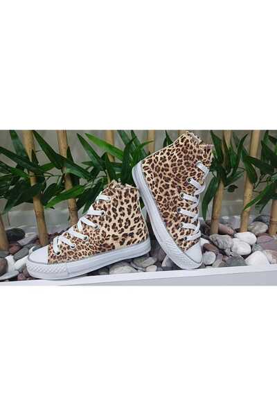 Scarpe Magiche Leopar Desenli Kız Ayakkabı