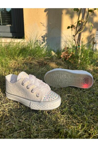 Scarpe Magiche Beyaz Kız Çocuğu Ayakkabısı Işıklı
