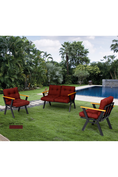 Dekoroom's Zeta 2 1 1 Pofuduk Balkon Takımı, Bahçe Mobilyası, Çay Seti, Kafe ...