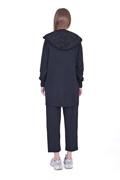 Invee بدلة الدانتيل باللون الأسود