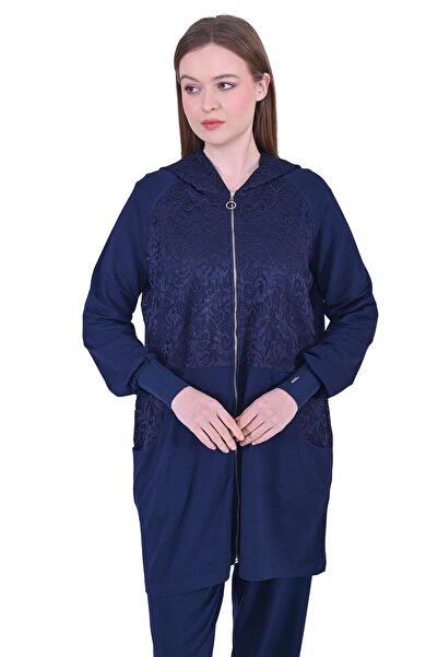 Invee Lace Tracksuit Set Dark Blue